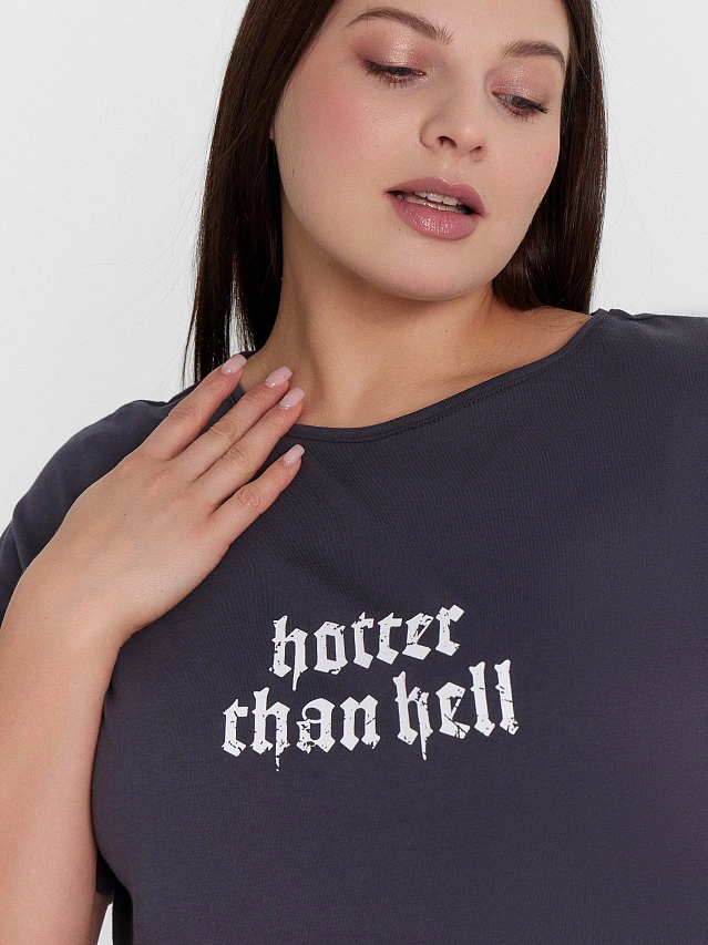 Пижама женская с принтом "hotter then hell" - 5