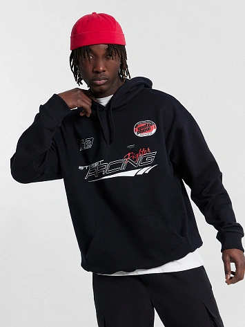 Худи мужское черное с принтом "street racing"