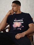 Футболка мужская синяя "recurring destination"