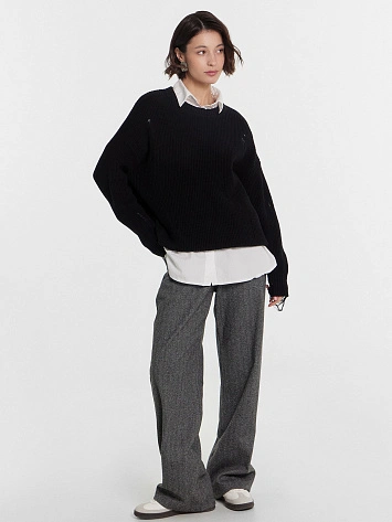 Брюки женские серые с узором