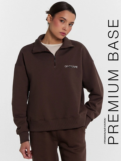 картинка Толстовка женская коричневая с надписью "a new style of culture" от магазина стильной одежды Mark Formelle