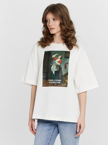 Футболка женская белая с надписью "не жизнь, а сплошной упс ай дид ит эгейн"