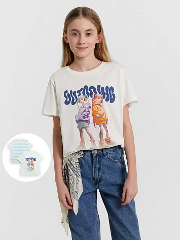 Футболка для девочек в наборе, 2 шт