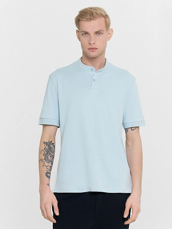 Поло мужское голубое