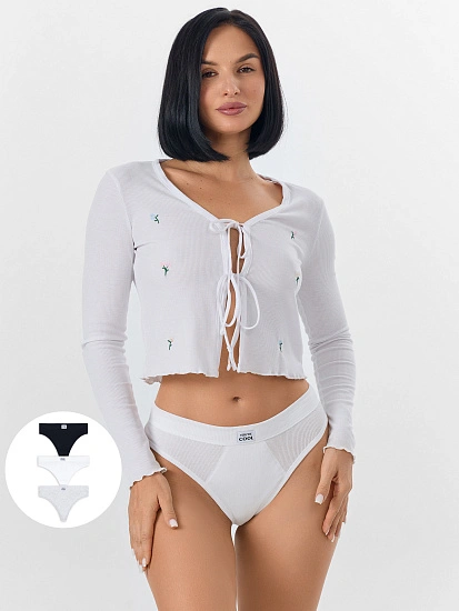 картинка Трусы бразилиана женские в наборе, 3 шт от магазина стильной одежды Mark Formelle