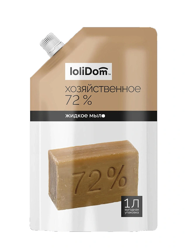 LOLIDOM Мыло жидкое  "Хозяйственное 72%", 1000 мл - 1