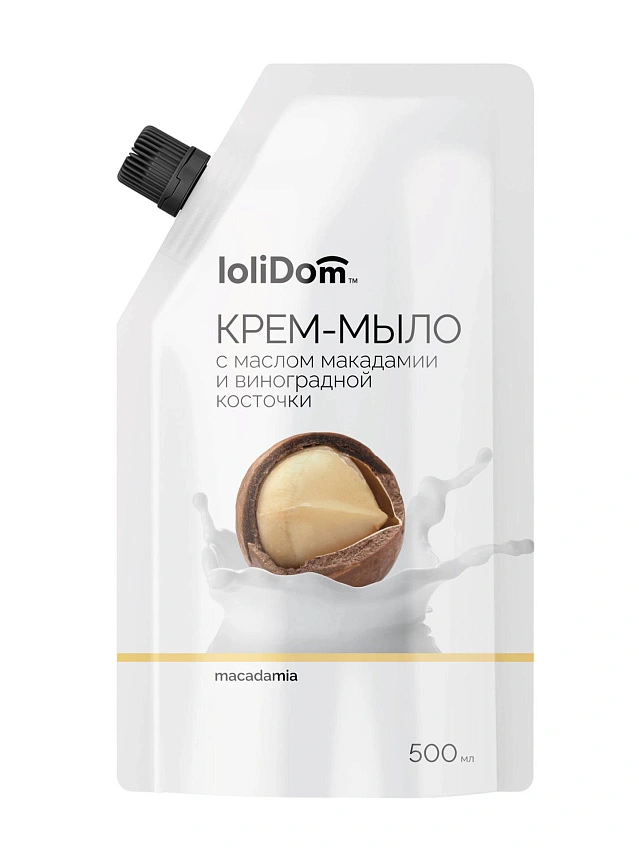 Крем-мыло жидкое LOLIDOM "С маслом макадамии и виноградной косточки" 500 мл. - 1