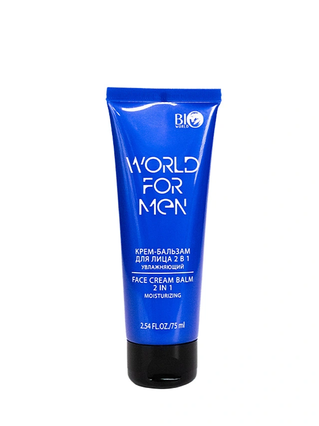 WORLD FOR MEN КРЕМ-БАЛЬЗАМ ДЛЯ ЛИЦА 2 В 1 УВЛАЖНЯЮЩИЙ, 75 мл. - 1