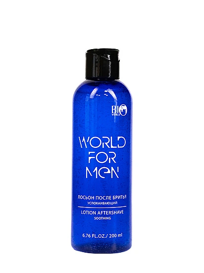 картинка WORLD FOR MEN ЛОСЬОН ПОСЛЕ БРИТЬЯ УСПОКАИВАЮЩИЙ, 200 мл от магазина стильной одежды Mark Formelle