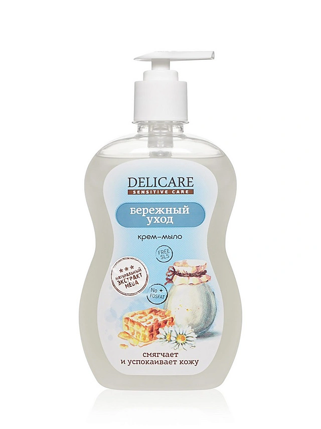 Delicare Sensitive Care жидкое крем-мыло Бережный уход 500МЛ - 1