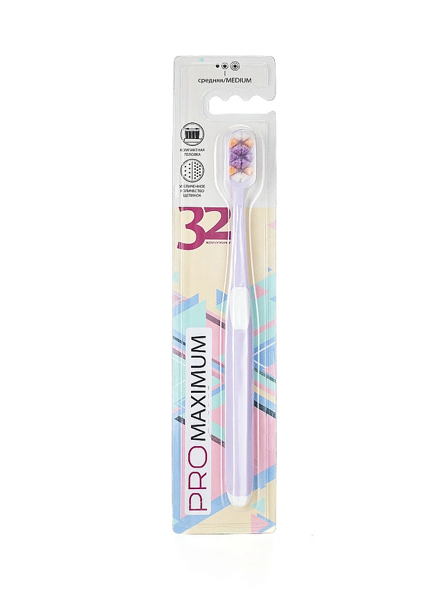 Щётка зубная 32 ЖЕМЧУЖИНЫ PRO Maximum K684 средняя - 1