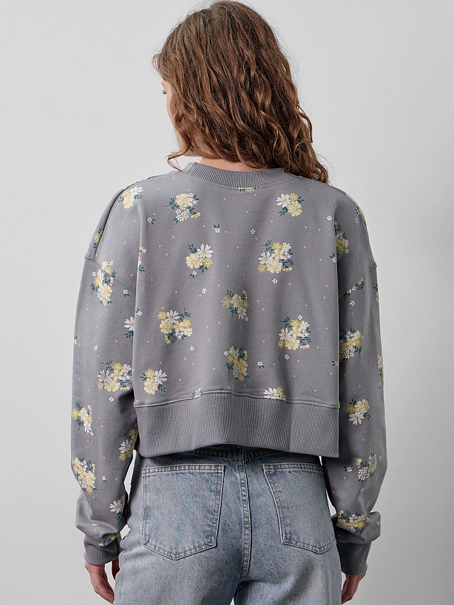 Свитшот женский серый "Не буди лихо" - 2