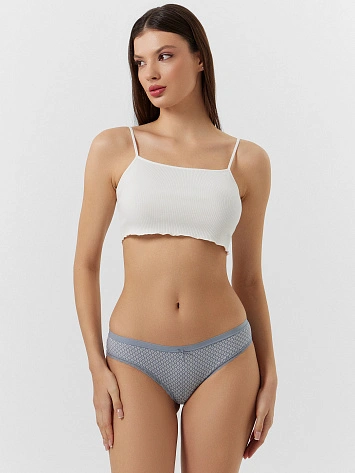 Трусы слипы женские серые с принтом