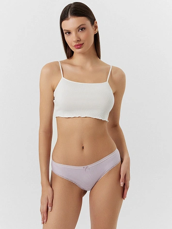 Трусы слипы женские сиреневые в узкую полоску