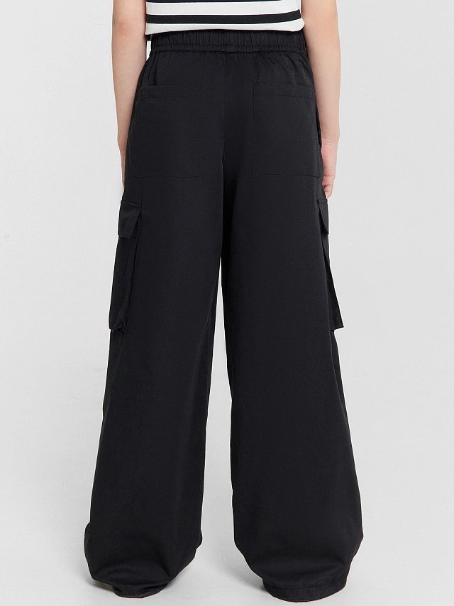 Брюк карго для девочек черные - 3