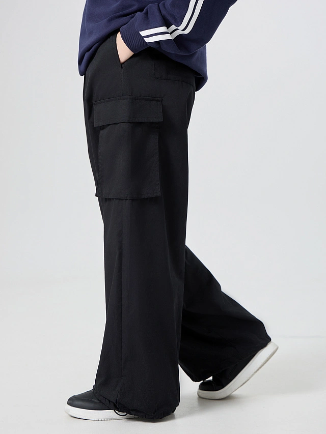 Брюк карго для девочек черные - 4