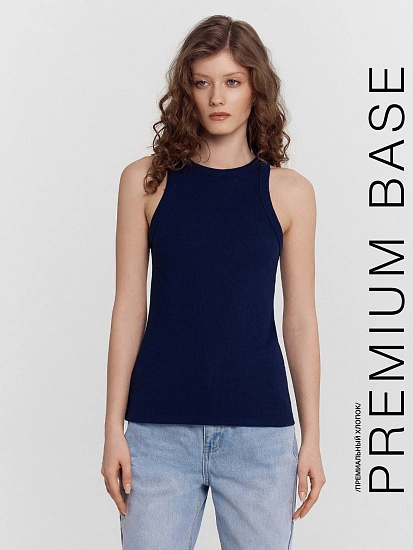 картинка Топ женский в рубчик синий  от магазина стильной одежды Mark Formelle