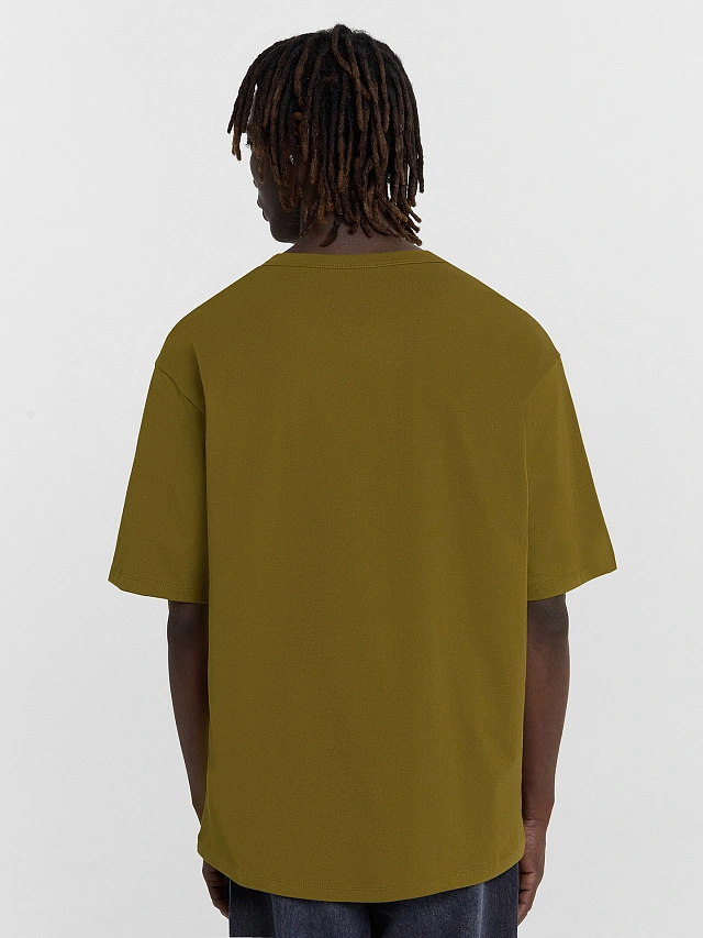 Футболка мужская хаки с принтом - 2