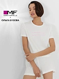 Комплект домашний Mark Formelle x Ольга Бузова белый с надписью "Я привыкаю снова просыпаться одна"