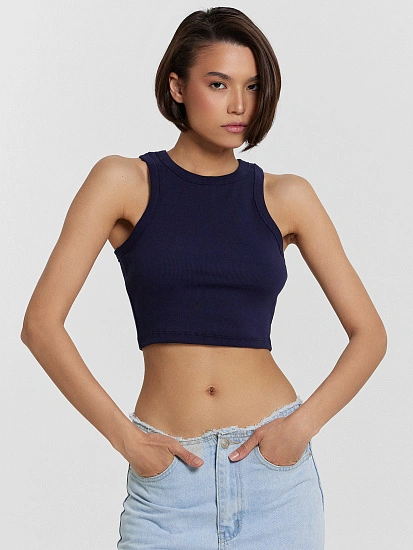 картинка Топ женский синий укороченный  от магазина стильной одежды Mark Formelle