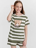 Комплект домашний для девочек в полоску с принтом "cute bear"