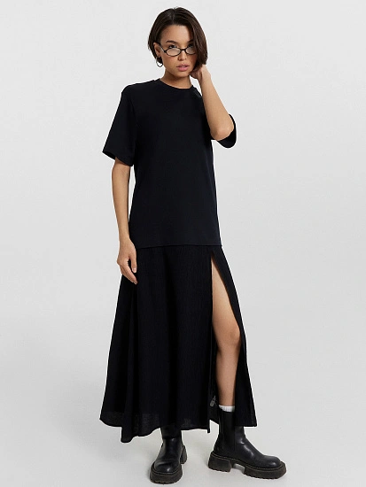 картинка Платье миди женское черное от магазина стильной одежды Mark Formelle