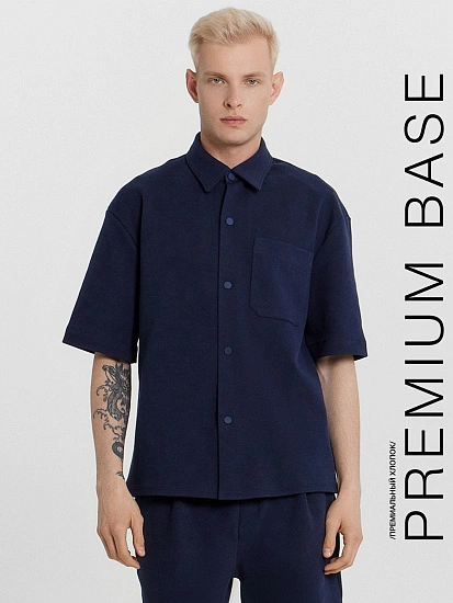 картинка Рубашка мужская синяя от магазина мужской одежды Mark Formelle