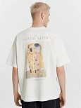 Футболка мужская кремовая с принтом и надписью "Art u wear "
