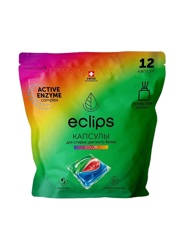 Капсулы для стирки «Eclips» Color 12 шт. - 1