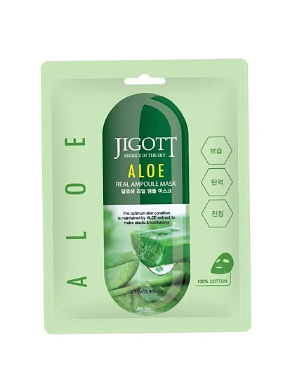 картинка Тканевая маска для лица Jigott АЛОЭ 25Г от магазина стильной одежды Mark Formelle