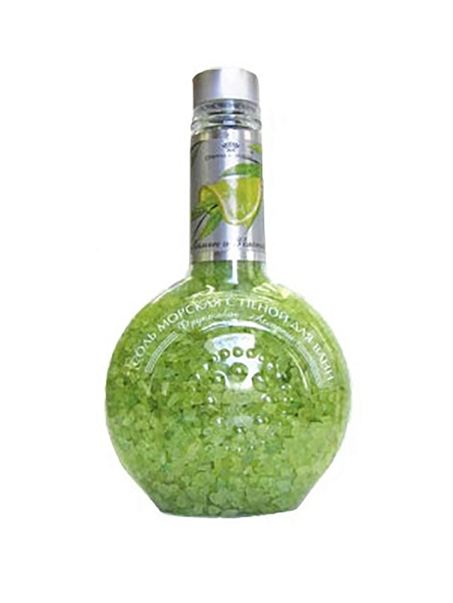 Соль морская  д/ванн "Фруктовое ассорти"  лимон и зеленый чай  (банка), 550г - 1
