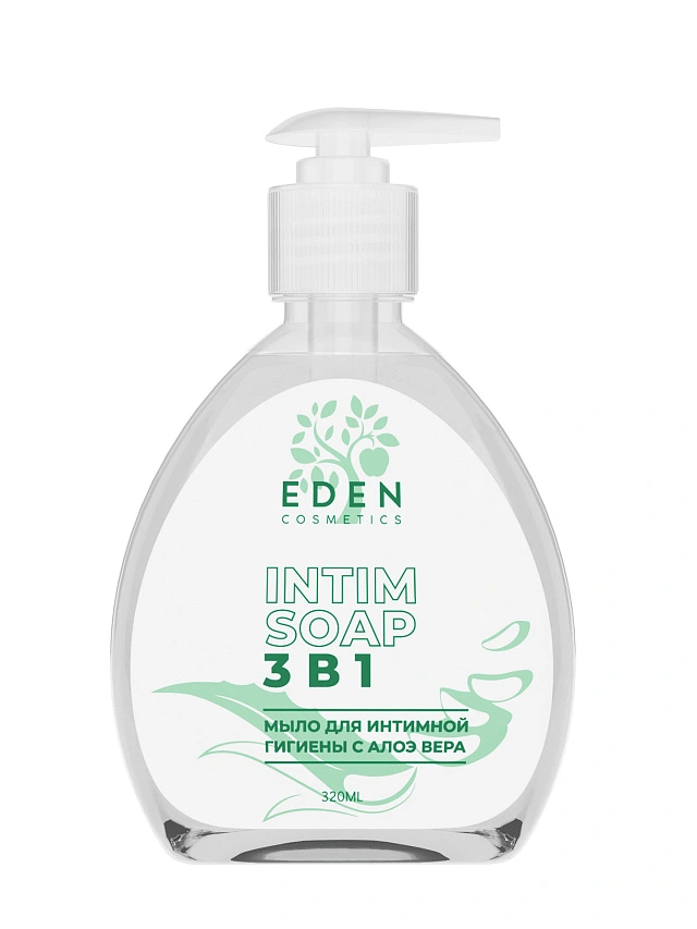 EDEN Мыло для интимной гигиены 3в1 с Алоэ вера 320мл, 4610082715080 - 1 EDEN Мыло для интимной гигиены 3в1 с Алоэ вера 320мл - 1