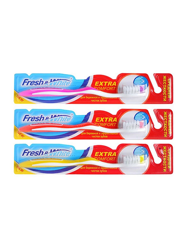 Зубная щетка Fresh&White FW382  EXTRA COMFORT,средней жесткости - 1