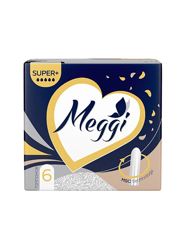 Тампоны  гигиенические MEGGI "SUPER +"арт. MEGBUL 0004 (6шт)(Болгария) - 1
