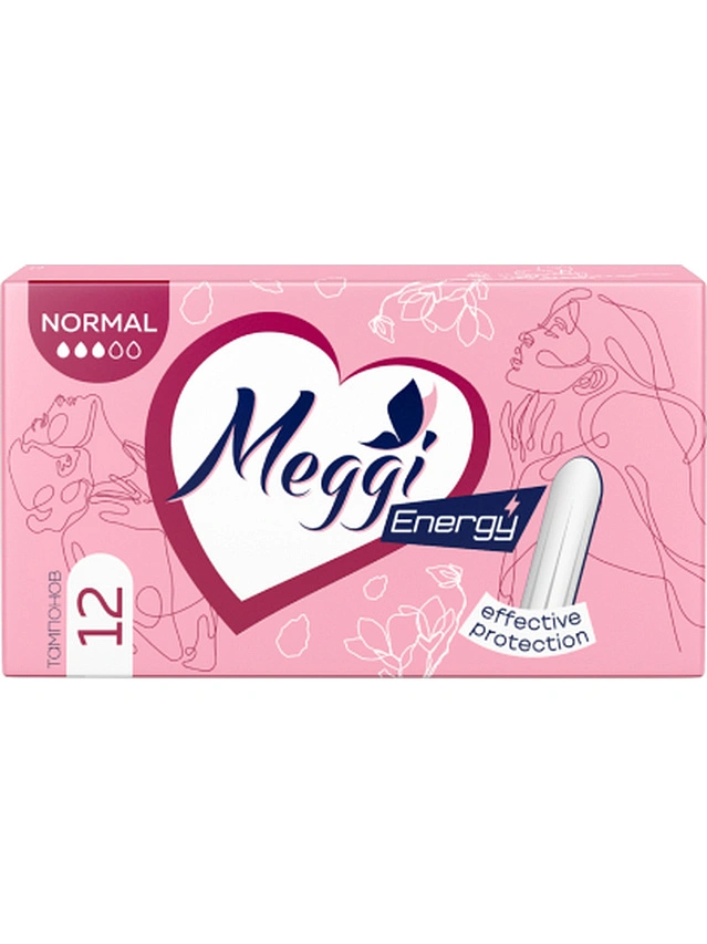 Тампоны гигиенические MEGGI ENERGY NORMAL 12, MEGBM 00212 (Словения), 4810317009186 - 1 Тампоны гигиенические MEGGI ENERGY NORMAL 12, MEGBM 00212 (Словения) - 1