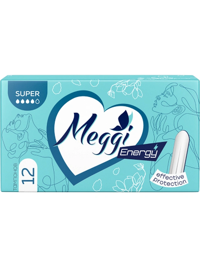Тампоны гигиенические MEGGI ENERGY SUPER 12, MEGBM 00312 (Словения), 4810317009193 - 1 Тампоны гигиенические MEGGI ENERGY SUPER 12, MEGBM 00312 (Словения) - 1
