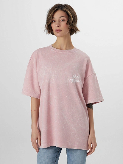 картинка Футболка женская розовая с обработкой эйсид от магазина стильной одежды Mark Formelle