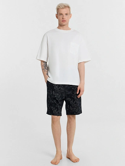 картинка Шорты домашние мужские черные с принтом от магазина мужской одежды Mark Formelle