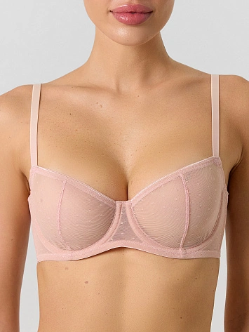 Бюстгальтер балконет женский розовый