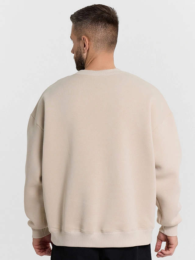 Свитшот мужской бежевый с надписью "Plato Putorana" - 3