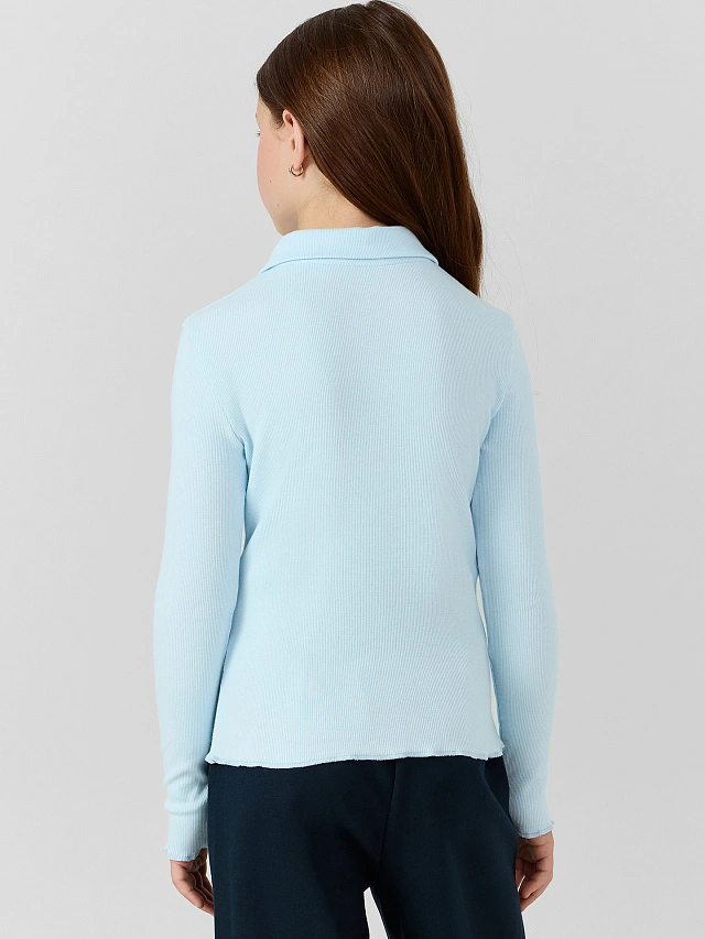 Поло для девочек голубое - 3