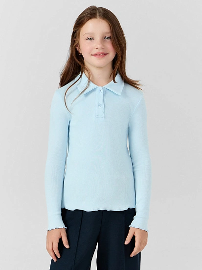 картинка Поло для девочек голубое  от известного бренда одежды для девочек Mark Formelle