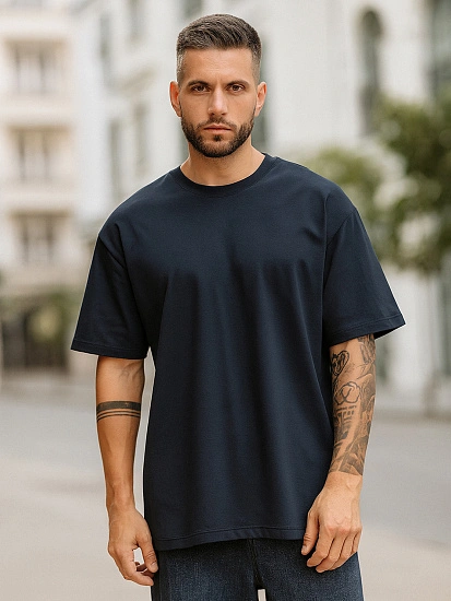 картинка Футболка мужская синяя  от магазина мужской одежды Mark Formelle