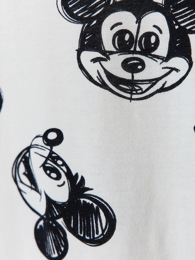 Туника ночная женская кремовая с принтом "Микки Маус" - 8