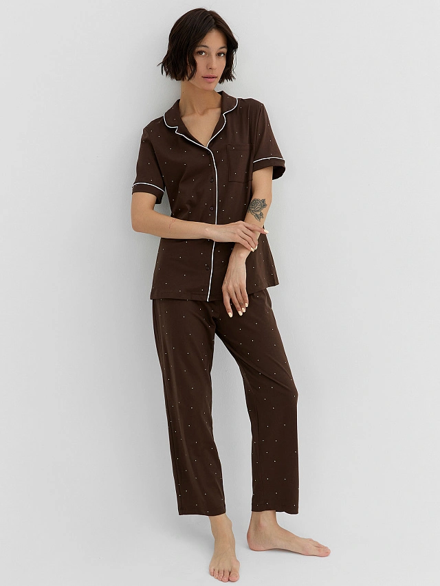 Комплект домашний женский коричневый - 11