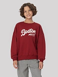 Свитшот для мальчиков бордовый с надписью "Boston"