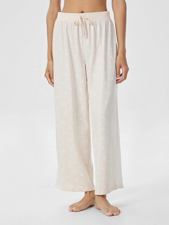 Комплект домашний женский молочный с надписью "my happy nest" - 7