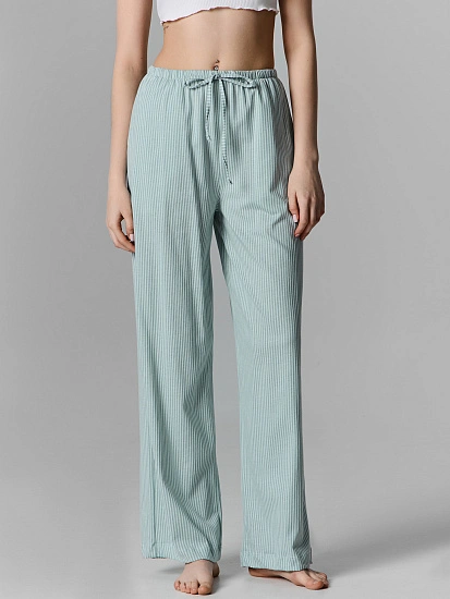 картинка Брюки домашние женские голубые в полоску  от магазина стильной одежды Mark Formelle