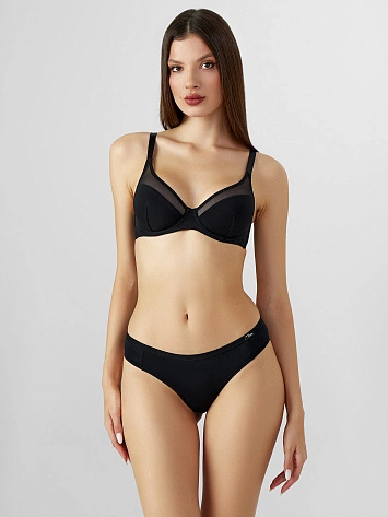 Трусы бразилиана женские черные