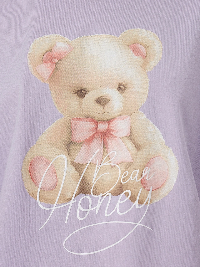 Комплект домашний женский с принтом и надписью "Bear Honey", 592536 - 9 Комплект домашний женский с принтом и надписью "Bear Honey" - 9